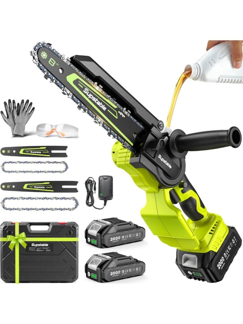 Cordless Mini Chainsaw Set - 8" & 6" Battery-Powered Electric Tree Trimmer